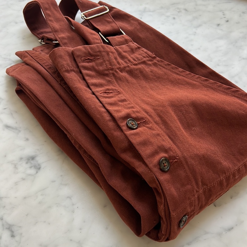 Caron Callahan ALTHEA OVERALLS | BRICK HERRINGBONE TWILL